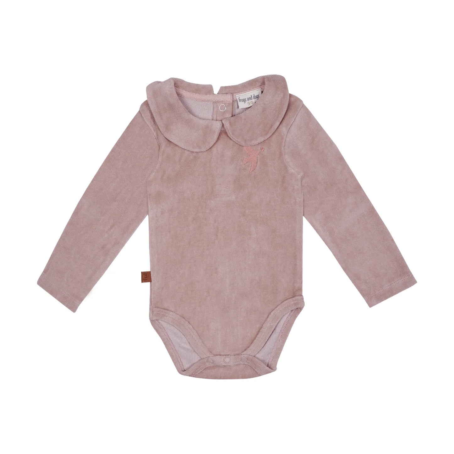 Frogs and Dogs Velvet romper Rose Smoke