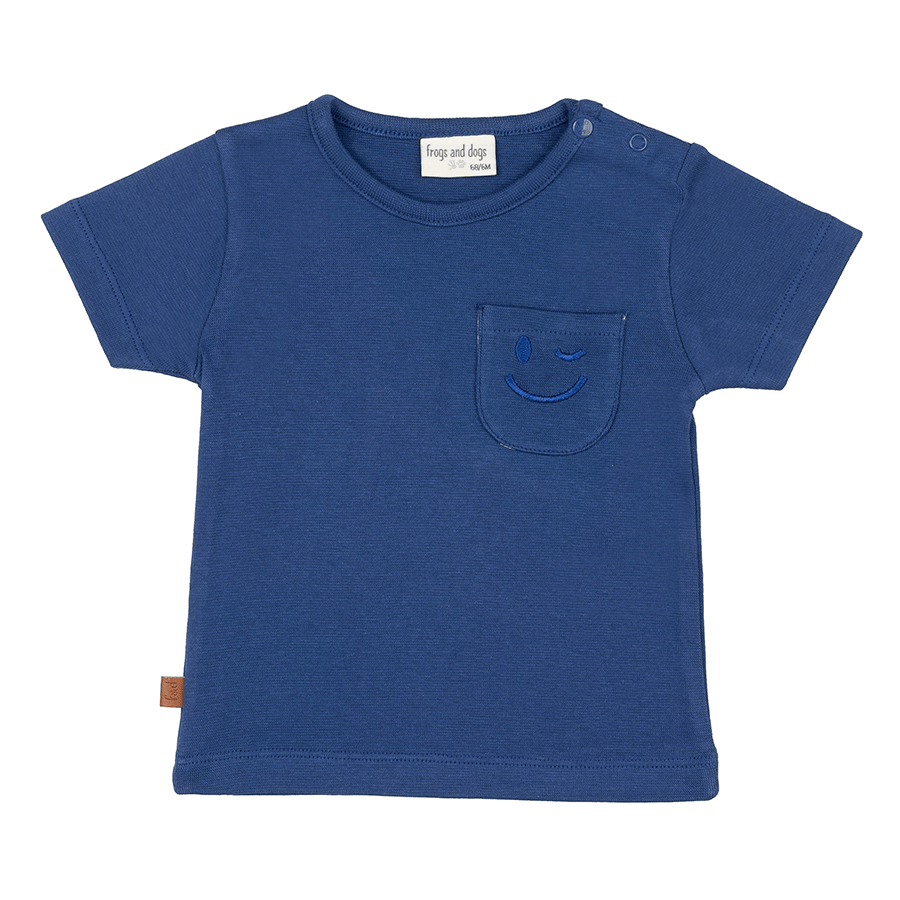 Frogs and Dogs T-shirt navy smile