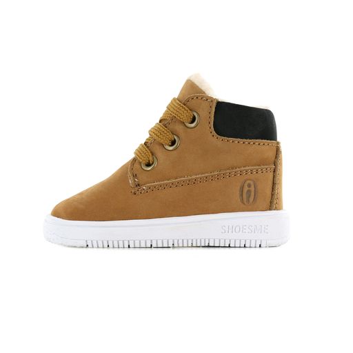 Shoesme cognac babysneaker met teddy voering leer