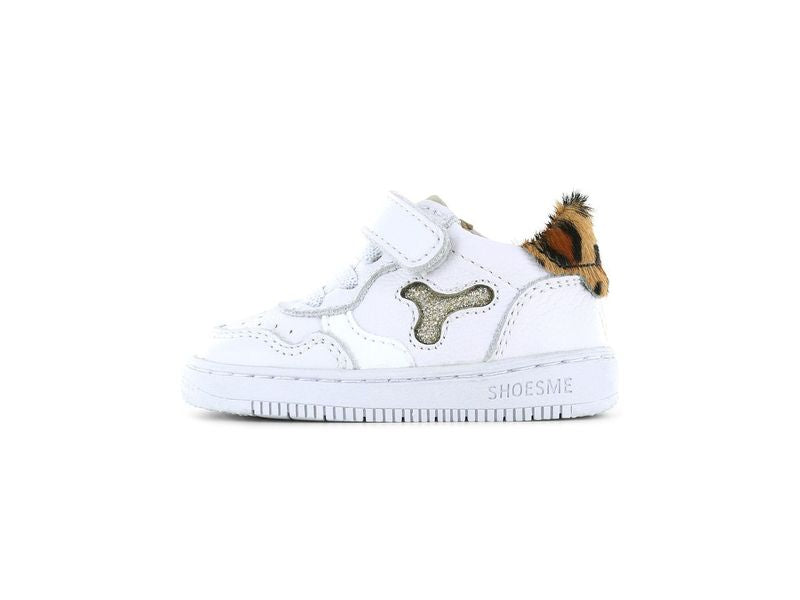 Shoesme wit-luipaard basket sneakertje
