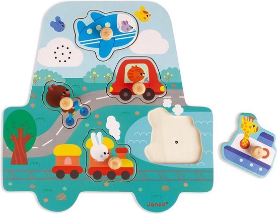 Janod Muziekpuzzel Kleine racers