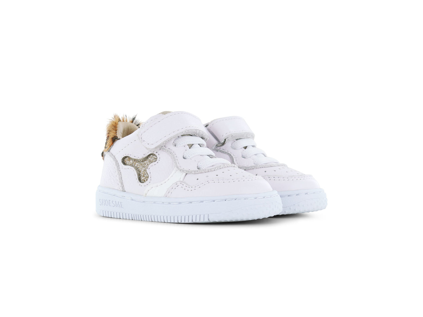 Shoesme wit-luipaard basket sneakertje