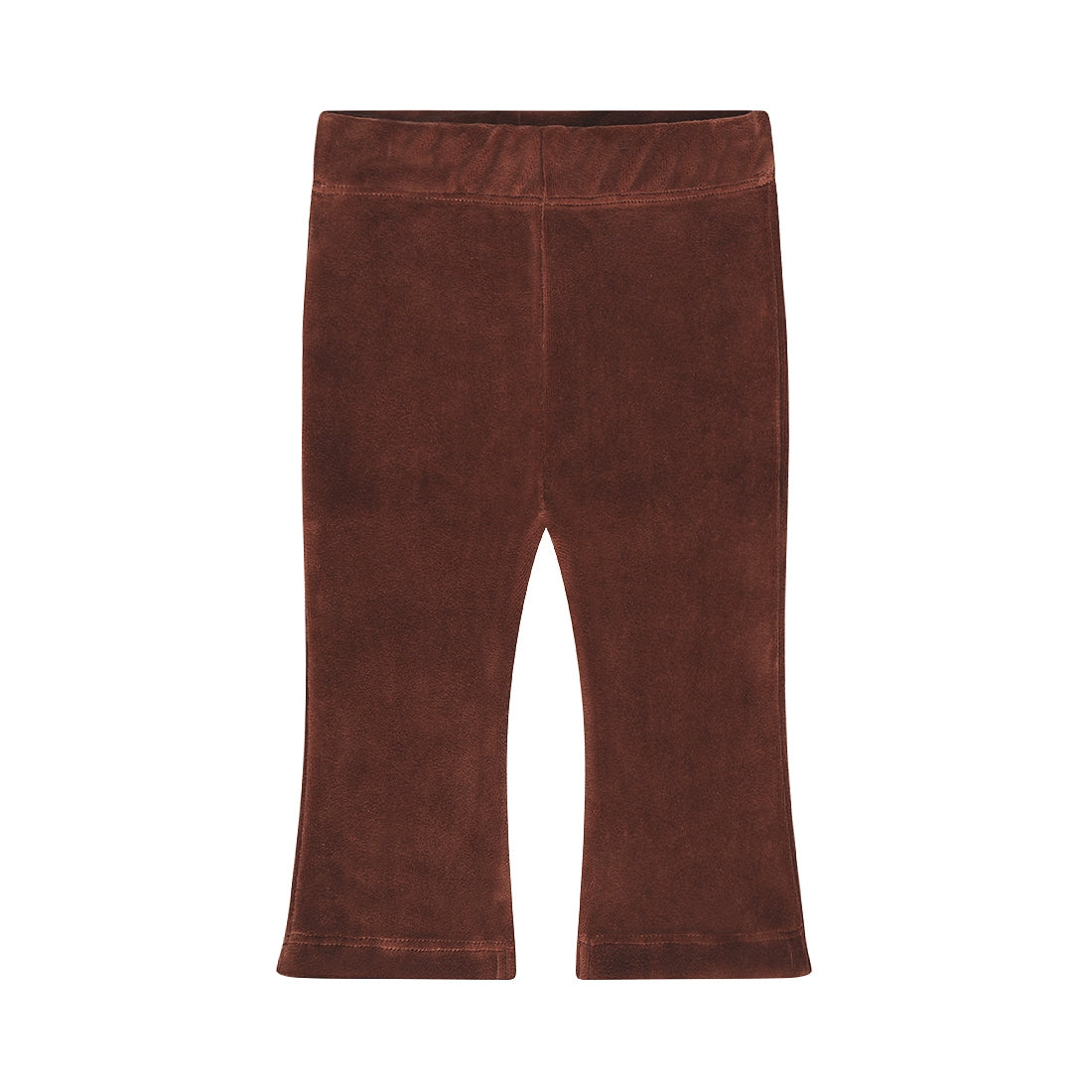 Dirkje bruin flared broekje met velvet stof