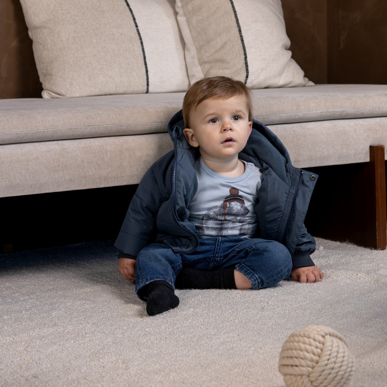 Dirkje jasje met capuchon blauw