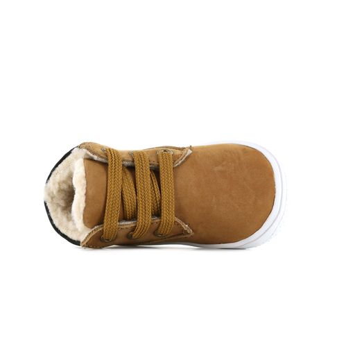 Shoesme cognac babysneaker met teddy voering leer