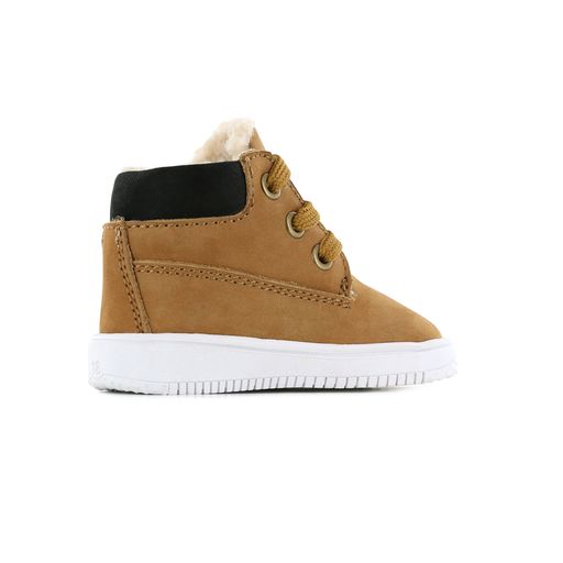Shoesme cognac babysneaker met teddy voering leer
