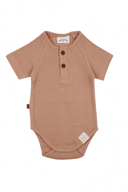 Frogs and Dogs Romper rib biscuit
