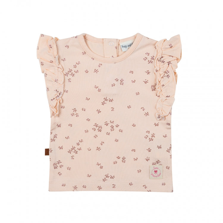 Frogs and Dogs Ruffle Flower Hearts T-Shirt