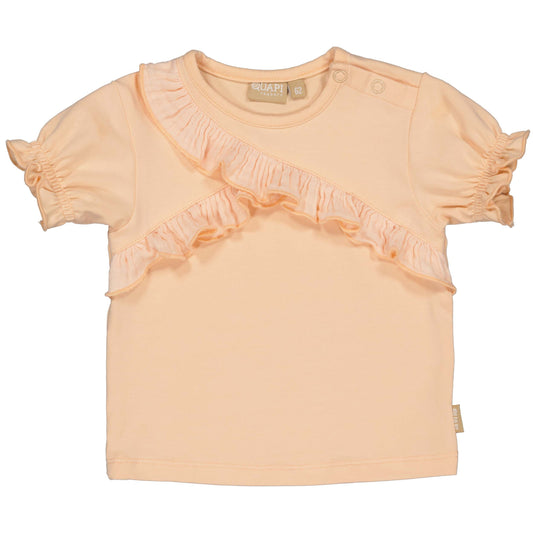 Quapi t-shirt met ruffles peach