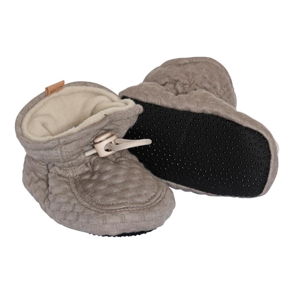 Melton slofjes taupe