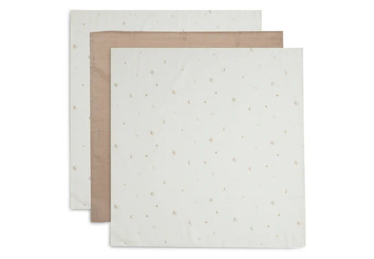 Jollein Hydrofiele doek Small 70x70 cm Stargaze Biscuit (3-pak)