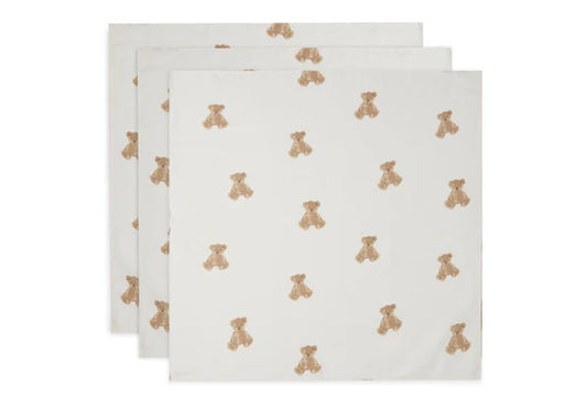 Jollein Hydrofiele doek Small 70x70 cm Teddy bear (3-pak)