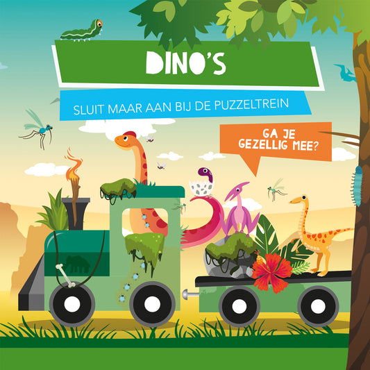 Puzzeltrein Dino's + boekje