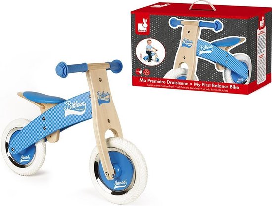 Janod Loopfiets blauw met luchtbanden