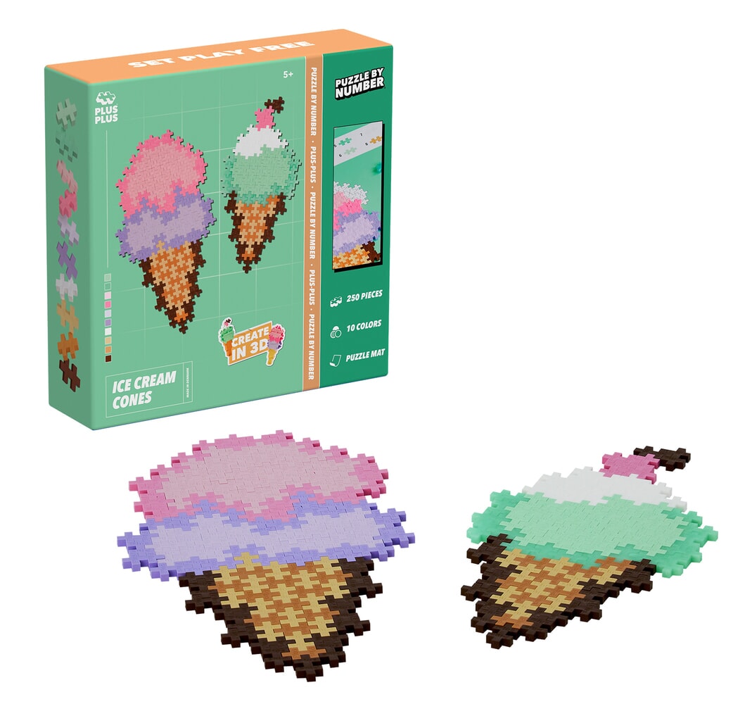 Plus-Plus puzzel op nummer Ice cream cones