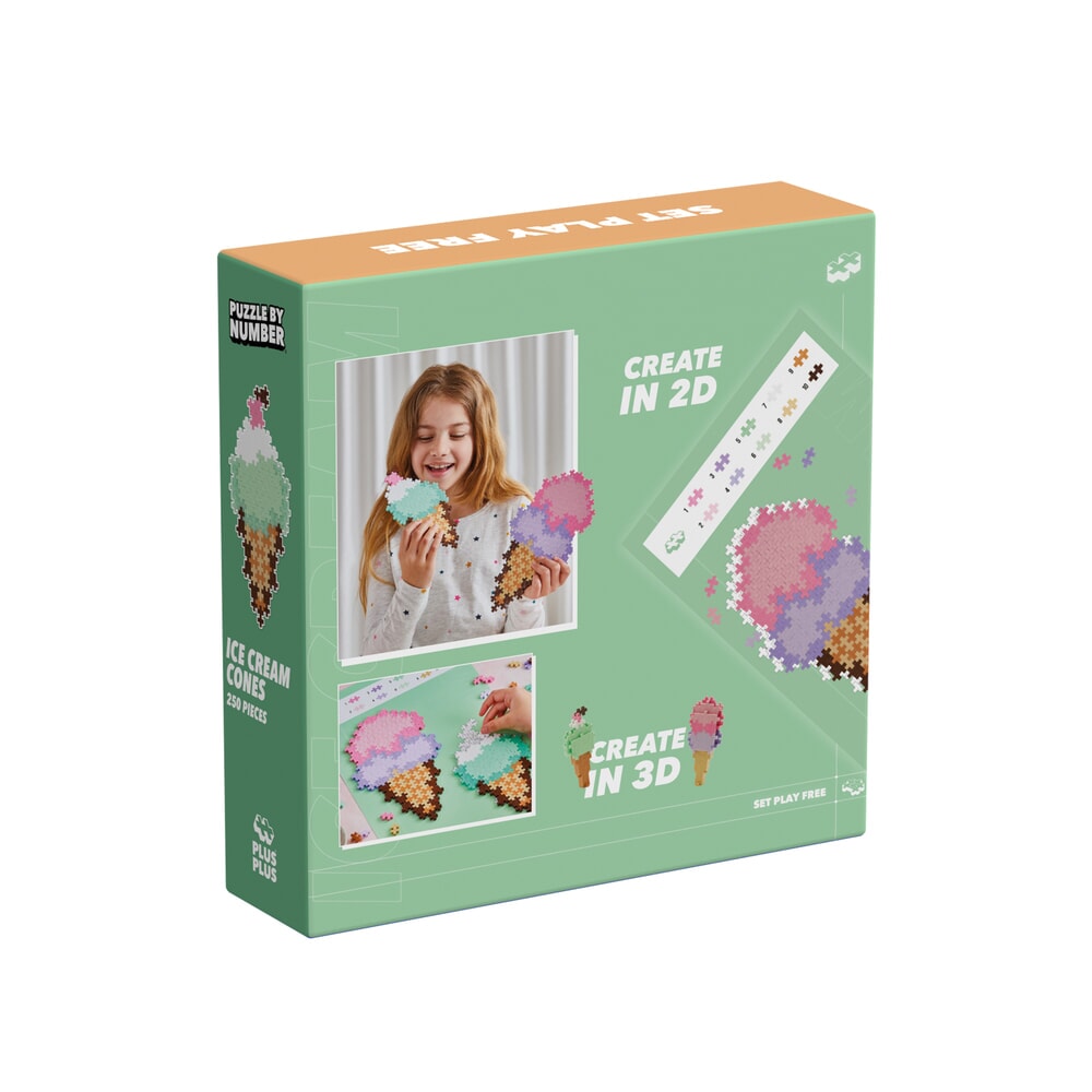 Plus-Plus puzzel op nummer Ice cream cones