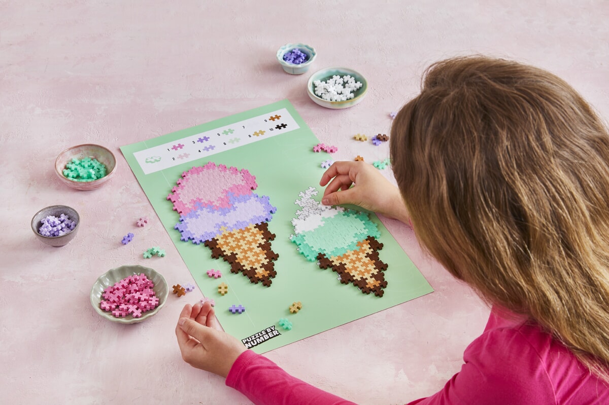 Plus-Plus puzzel op nummer Ice cream cones
