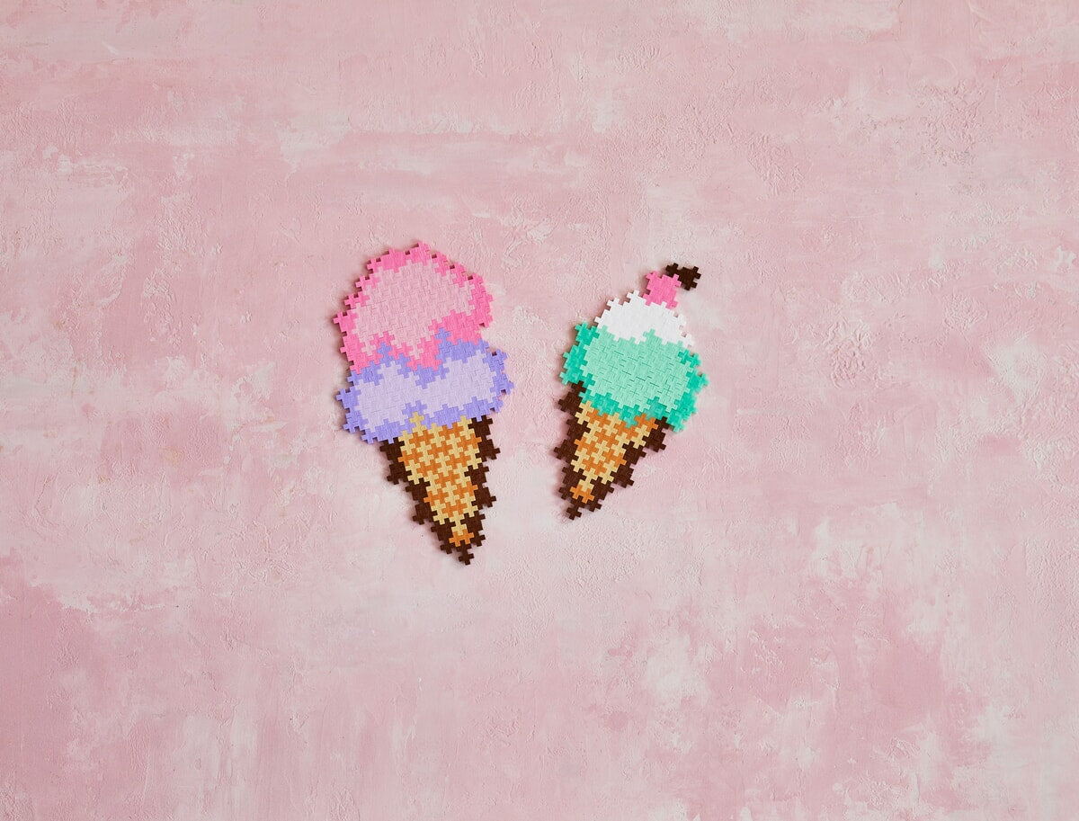 Plus-Plus puzzel op nummer Ice cream cones