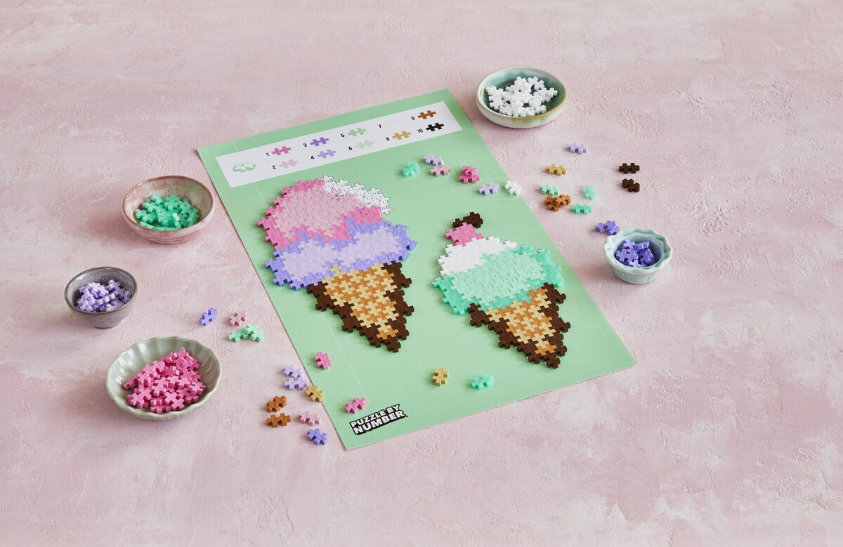 Plus-Plus puzzel op nummer Ice cream cones