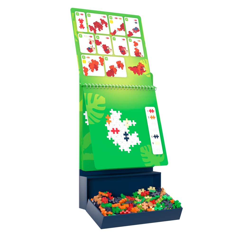 Plus Plus puzzel op nummer activity pad Dino