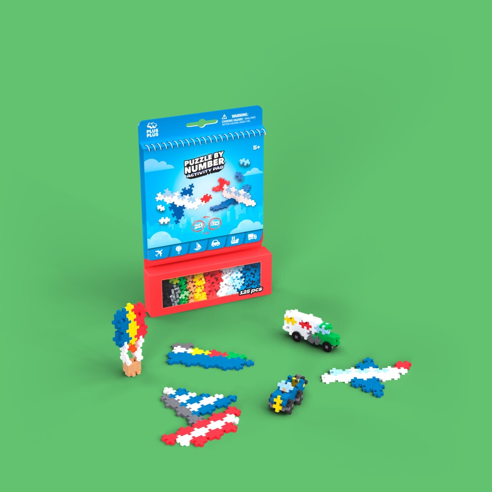 Plus Plus puzzel op nummer activity pad transport