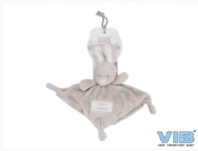 Vib knuffeldoekje konijn grijs