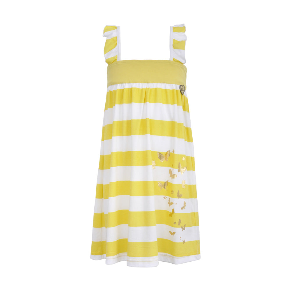 Lofff fancy dress block stripe yellow
