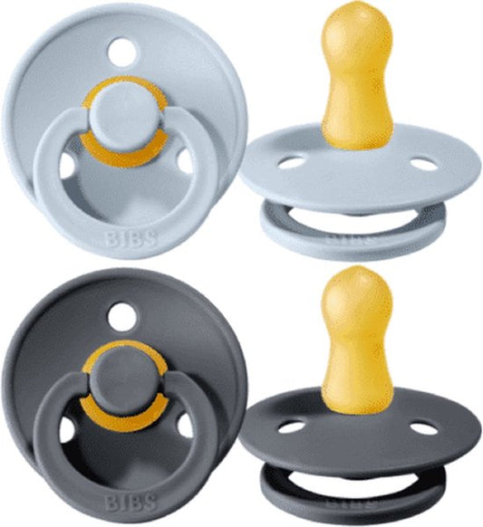 Bibs Speen 2-pack Iron/Baby Blue T2