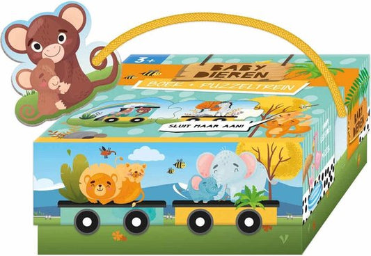 Puzzeltrein Babydieren + boekje